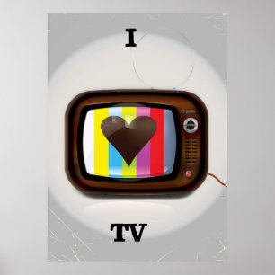 Ik hou van tv-cartoonposter poster