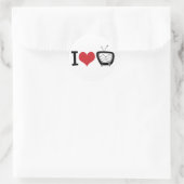 Ik hou van tv ronde sticker (Tas)