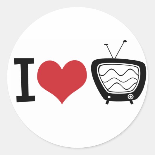 Ik hou van tv ronde sticker (Voorkant)