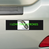 Ik hou van twee strookbumper sticker (Op auto)