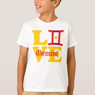 ♊★ 😍Ik hou van Tweelingen-beste-zodiac teken stij T-shirt