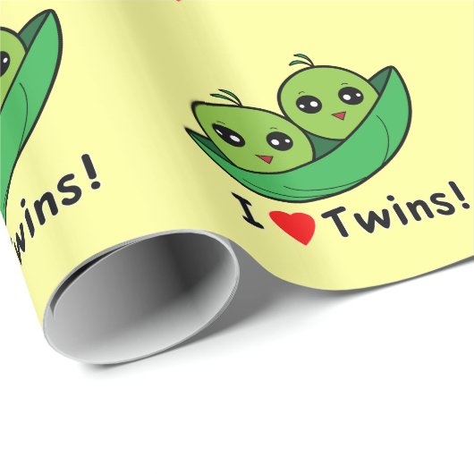 Ik hou van tweelingen: Twee erwten in een peul Cadeaupapier (Rol Hoek)