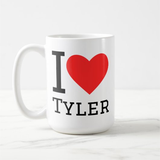 Ik hou van Tyler Koffiemok (Links)