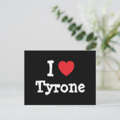 Ik hou van Tyrone hart op maat Briefkaart (Staand voorkant)