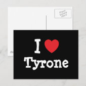 Ik hou van Tyrone hart op maat Briefkaart (Voorkant / Achterkant)
