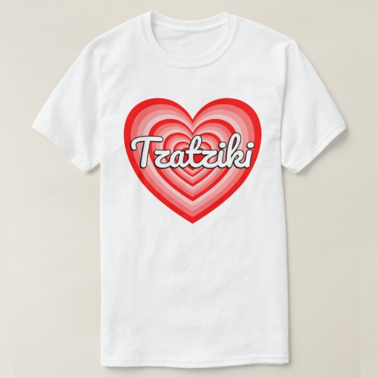 Ik hou van Tzatziki Sauce Heart Funny Greek Food L T-shirt (Design voorkant)