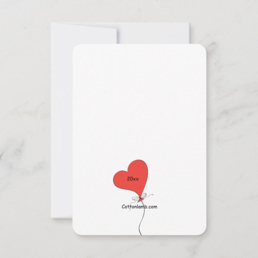 Ik hou van U Beer Valentijnsdag Kaart (Achterkant)