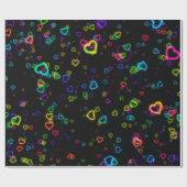 Ik hou van U - Happy Neon Cadeaupapier (Vlak)