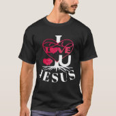 IK HOU VAN U JESUS DONKER T-SHIRT (Voorkant)