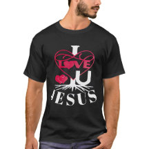 IK HOU VAN U JESUS DONKER T-SHIRT