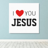 Ik hou van U, Jezus | Modern Christelijk Faith Hea Canvas Afdruk (Insitu (Houten vloer))