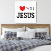 Ik hou van U, Jezus | Modern Christelijk Faith Hea Canvas Afdruk (Insitu (Slaapkamer))