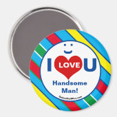 IK HOU VAN U KNAPPE Man! Multi ijskast magneet (Voorkant / Achterkant)