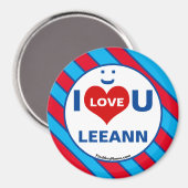 Ik hou van U LEEANN Smile Leuke Magnet (Voorkant / Achterkant)
