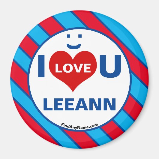 Ik hou van U LEEANN Smile Leuke Magnet (Voorkant)