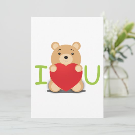 Ik hou van U Taddy Feestdagenkaart (Staand voorkant)
