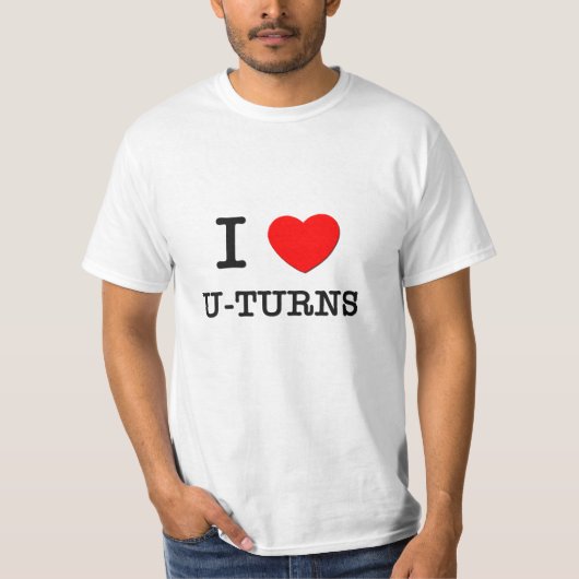 Ik hou van U-Turns T-shirt (Voorkant)