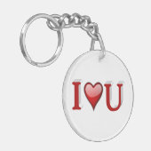 Ik hou van U Valentijnsdag Red Sleutelhanger (Voorkant Links)