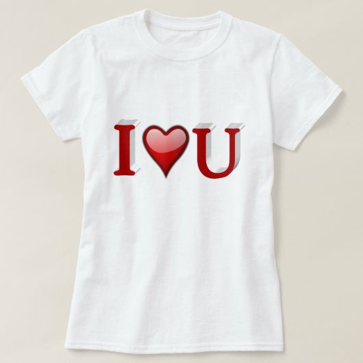 Ik hou van U Valentijnsdag Red T-shirt (Design voorkant)