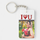 Ik hou van U Valentijnsdag Rode foto Sleutelhanger (Voorkant)