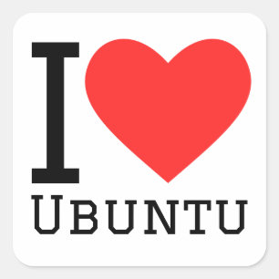 Ik hou van ubuntu vierkante sticker