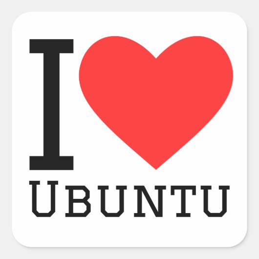 Ik hou van ubuntu vierkante sticker (Voorkant)
