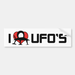 Ik hou van UFO's met hart - Roswell Area 51 Alienl Bumpersticker