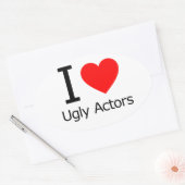Ik hou van Ugly Actors Ovale Sticker (Envelop)
