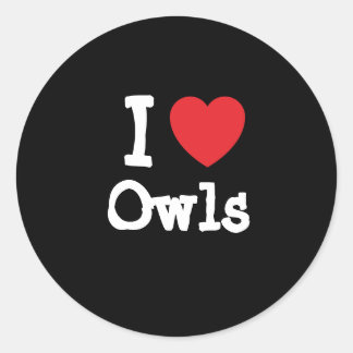 Ik hou van Uilen hart op maat gepersonaliseerd Ronde Sticker
