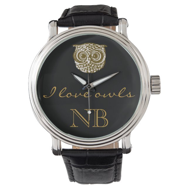 Ik hou van uilen tijd horloge (Voorkant)