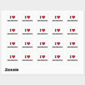 Ik hou van uitwissen vierkante sticker (Vel)