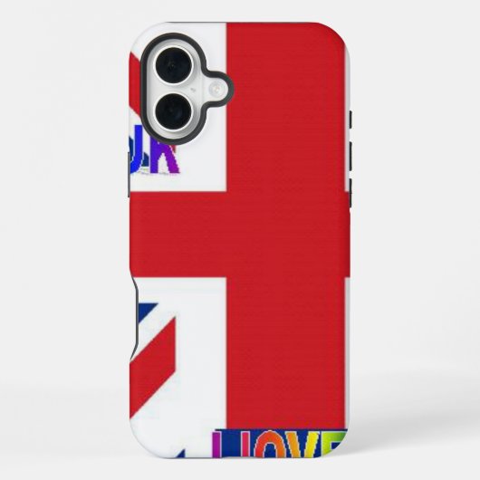 Ik hou van UK | Fluffy Cloud & Union Jack Kunstpri iPhone Hoesje (Achterkant)