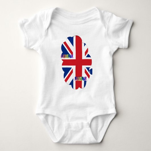 Ik hou van UK-kunstprint Romper (Voorkant)