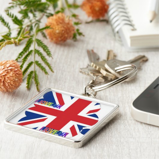 Ik hou van UK-kunstprint Sleutelhanger (Zijkant)