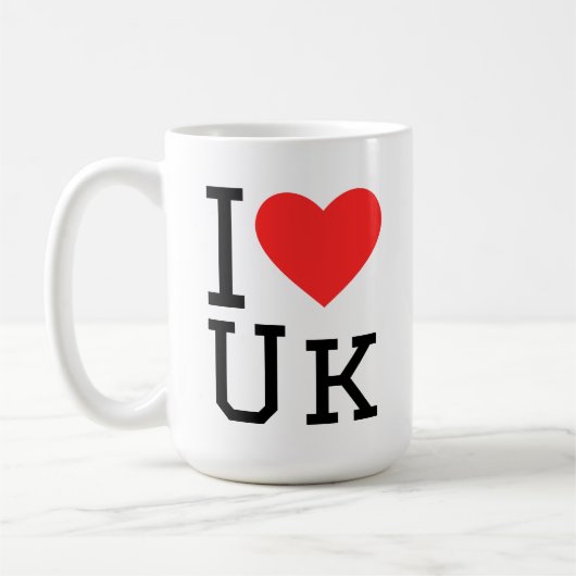 Ik hou van UK vierkante sticker Koffiemok (Links)