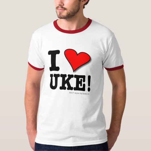 Ik hou van UKE Designer T-shirt (Voorkant)