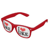 Ik hou van Uke Party Shades Retro Zonnebril (Gekanteld)
