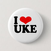 Ik hou van Uke Ukulele Button Badge (Voorkant)