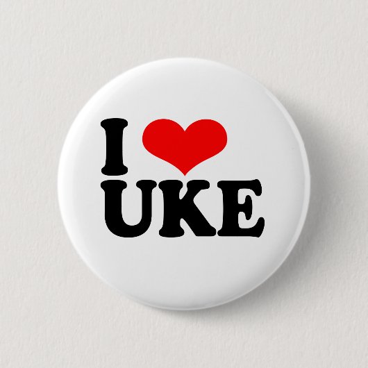 Ik hou van Uke Ukulele Button Badge (Voorkant)