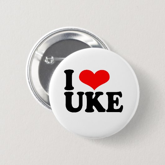 Ik hou van Uke Ukulele Button Badge (Voorkant /achterkant)