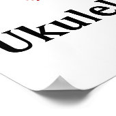 Ik hou van Ukulele Rode Hart van Muzieknoten Poster (Hoek)