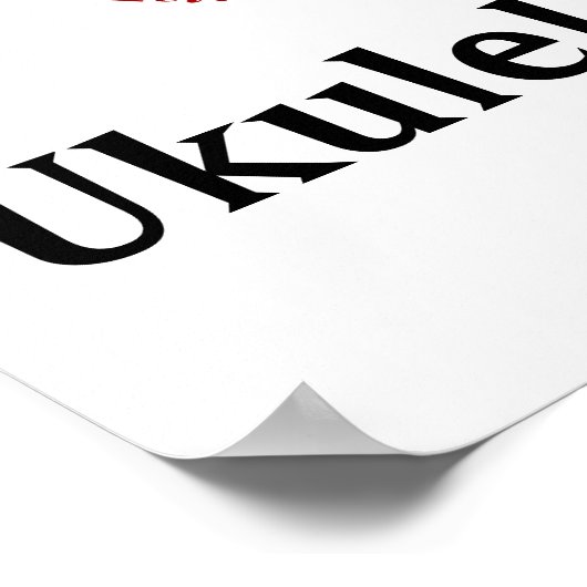 Ik hou van Ukulele Rode Hart van Muzieknoten Poster (Hoek)