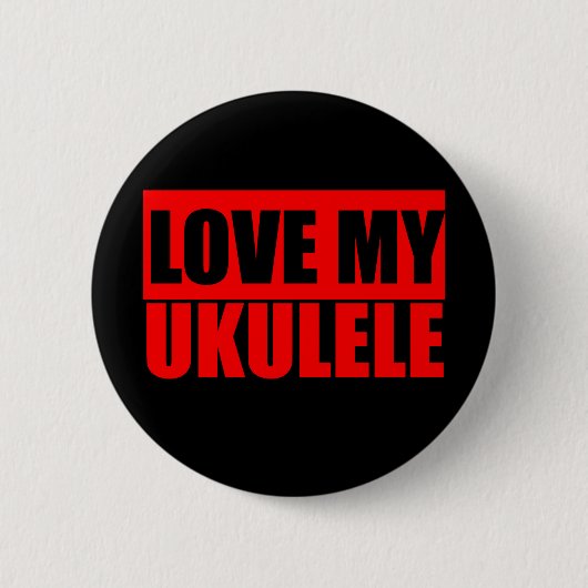 Ik hou van ukulele ronde button 5,7 cm (Voorkant)