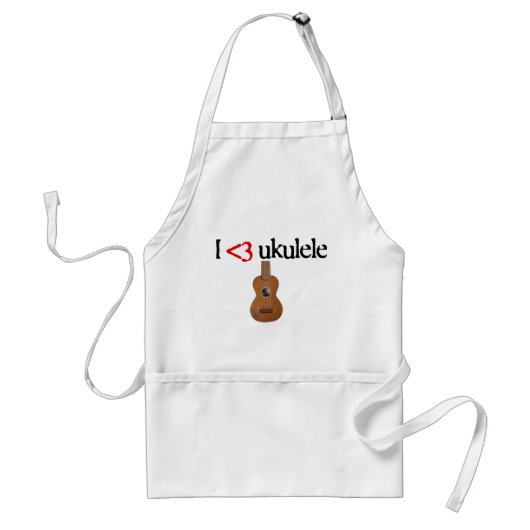 Ik hou van ukulele standaard schort (Voorkant)