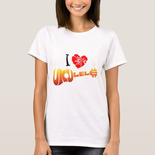 Ik hou van Ukulele T-shirt (Voorkant)
