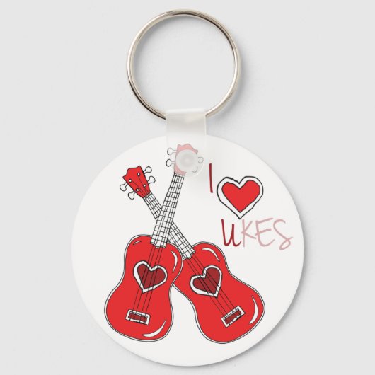 Ik hou van Ukuleles Sleutelhanger (Voorkant)