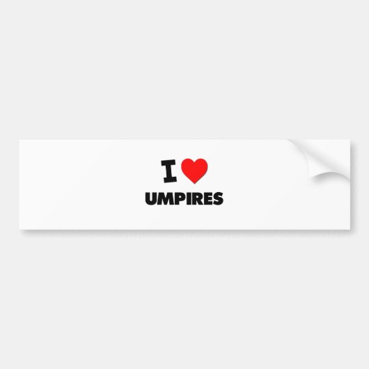 Ik hou van Umpires Bumpersticker (Voorkant)