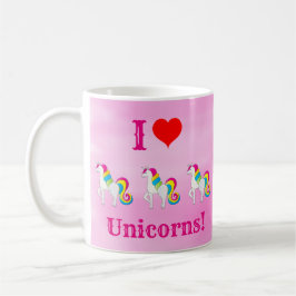 Ik hou van Unicorns Cute Pink Girly Koffiemok