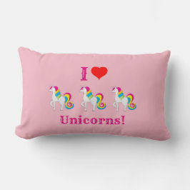 Ik hou van Unicorns Cute Pink Girly Kussen