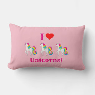 Ik hou van Unicorns Cute Pink Girly Kussen